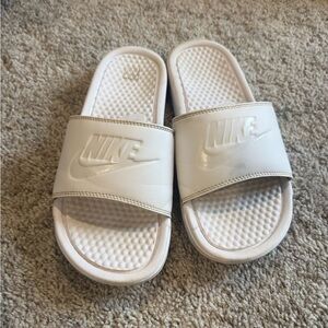 Nike White Slide Sandals